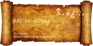 Kéki Ábel névjegykártya