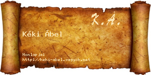 Kéki Ábel névjegykártya