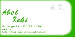 abel keki business card